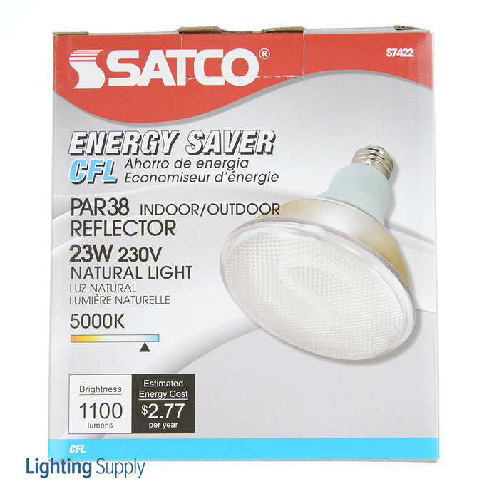 SATCO/NUVO 23PAR38/50 23W PAR38 Compact Fluorescent 5000K 82 CRI Medium Base 230V (S7422)
