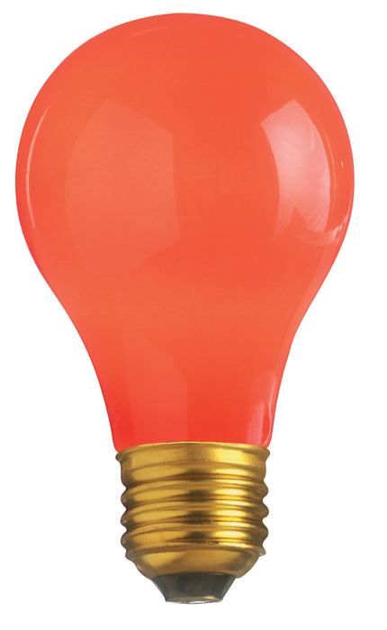 SATCO/NUVO 25A/R 25W A19 Incandescent Ceramic Red 1000 Hours 15Lm Medium Base 130V (S6090)