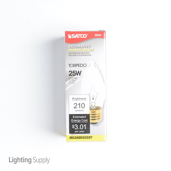 SATCO/NUVO 25B11 25W B11 Incandescent Clear 1500 Hours 210Lm Medium Base 120V 2700K (S3231)