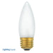 SATCO/NUVO 25CA8/F 25W CA8 Incandescent Frost 1500 Hours 200Lm Candelabra Base 120V 2700K (S3278)