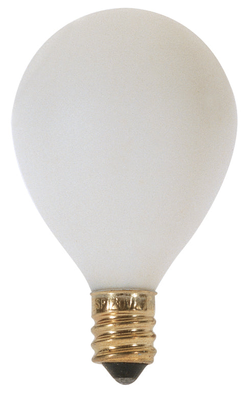 SATCO/NUVO 25G12 1/2/W 25W G12 1/2 Pear Incandescent Satin White 1500 Hours 180Lm Candelabra Base 120V 2700K (S3863)
