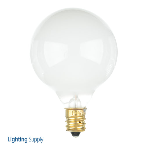 SATCO/NUVO 25G16 1/2/W 25W G16 1/2 Incandescent Gloss White 1500 Hours 175Lm Candelabra Base 120V 2700K (S3260)