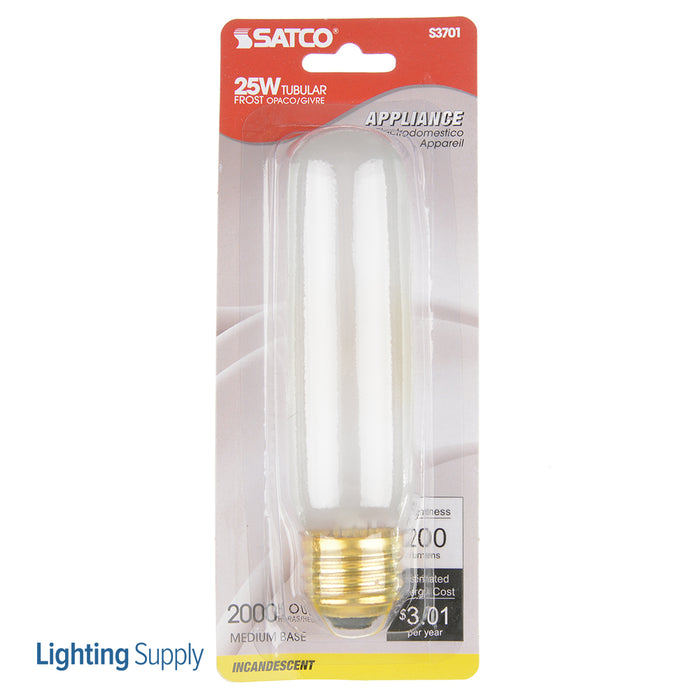 SATCO/NUVO 25T10/F 25W T10 Incandescent Frost 2000 Hours 200Lm Medium Base 120V 2700K (S3701)