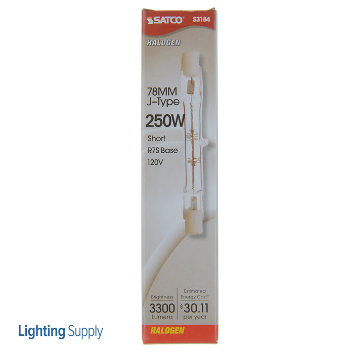 SATCO/NUVO 250T3Q/CL/78MM 250W Halogen T3 Clear 1500 Hours 4500Lm Double Ended Base 78Mm 120V 2900K (S3184)