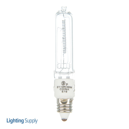 SATCO/NUVO 250Q/CL/MC 250W Halogen T4 1/2 Clear 2000 Hours 4200Lm Miniature Candelabra Base 120V 2900K (S3109)