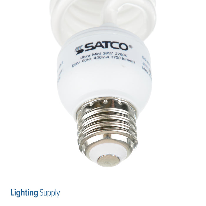 SATCO/NUVO 26T2/27 26W Miniature Spiral Compact Fluorescent 2700K 82 CRI Medium Base 120V (S7231)