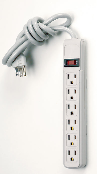 SATCO/NUVO 6 Outlet Standard Surge Strip With Flat Plug 3 Foot Cord 14/3 SJT Indoor Use Only 245 Joules 15A-125V 1875W (91-220)