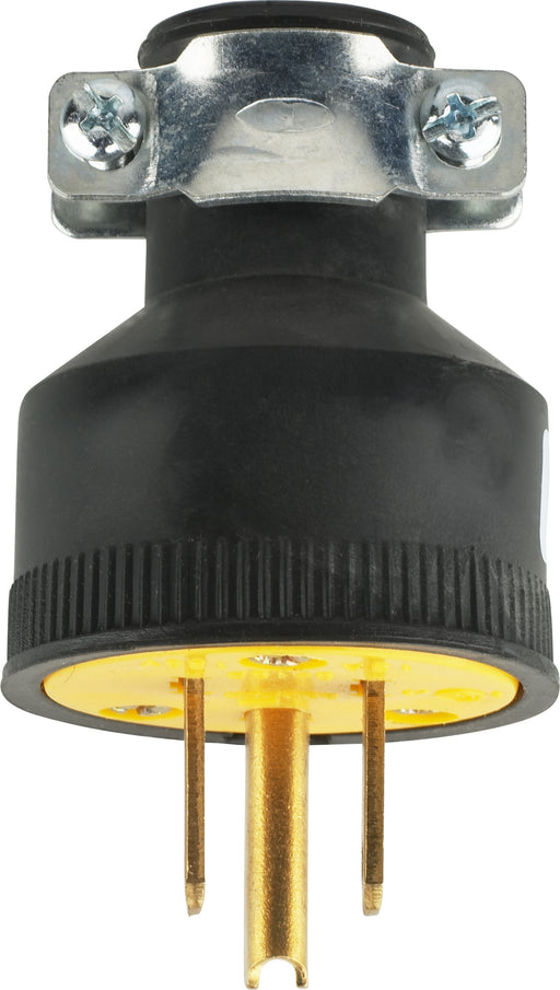 SATCO/NUVO Black 3 Prong Rubber Plug With Metal Grip Ground 18/3-Svt Round Wire 15A-125V (80-1688)