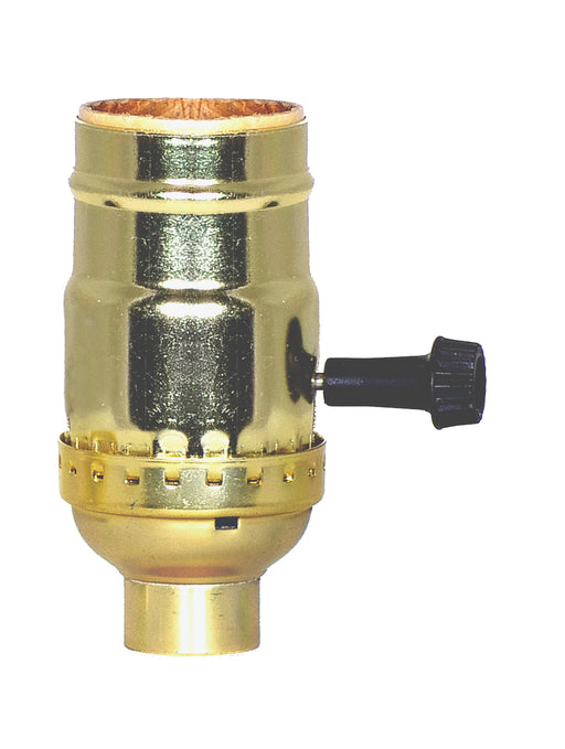 SATCO/NUVO 3 Terminal 2 Circuit Turn Knob Socket With Removable Knobs 1/4 IPS Aluminum Brite Gilt Finish 250W 250V (80-1501)