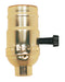 SATCO/NUVO 3-Way 2 Circuit Turn Knob Socket With Removable Knob 1/4 IPS Aluminum Brite Gilt Finish 250W 250V (80-1004)