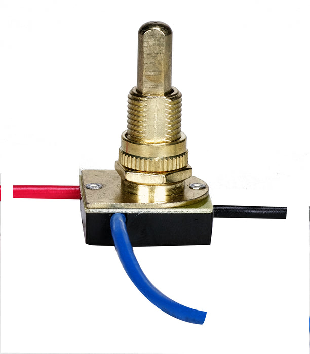 SATCO/NUVO 3-Way Metal Push Switch 5/8 Inch Metal Bushing 2 Circuit 4 Position L-1 L-2 L1-2 Off 6A-125V 3A-250V Rating Brass Finish (80-1130)