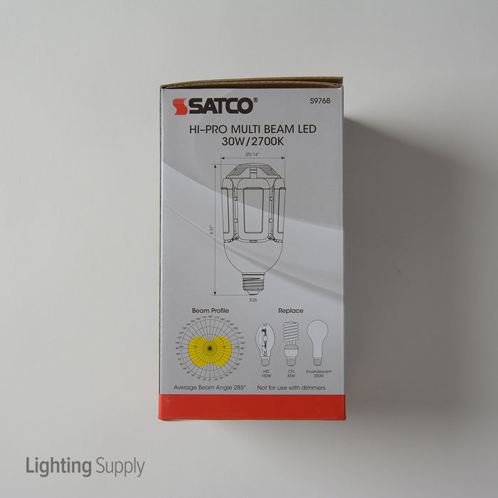 SATCO/NUVO Hi-Pro 30W LED HID Replacement 2700K Medium Base Adjustable Beam Angle 100-277V (S29768)