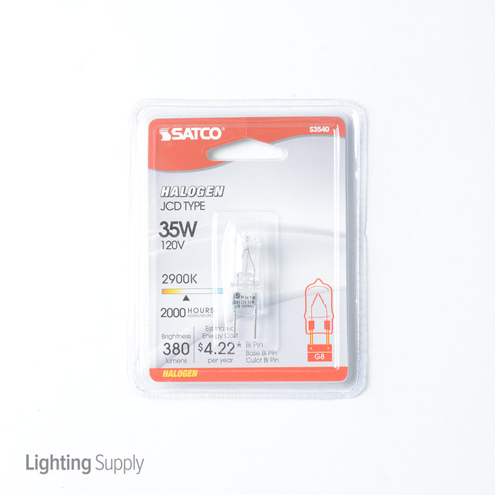 SATCO/NUVO 35T4/CL/G8 35W Halogen T4 Clear 2000 Hours 380Lm Bi-Pin G8 Base 120V 2900K (S3540)