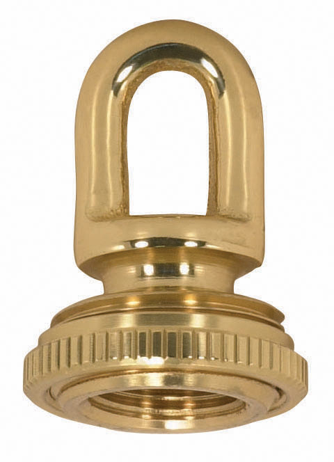 SATCO/NUVO 3/8 IP Cast Brass Screw Collar Loop With Ring Fits 1 Inch Canopy Hole 1-1/8 Inch Ring Diameter 1-3/4 Inch Polished And Lacquered (90-2297)