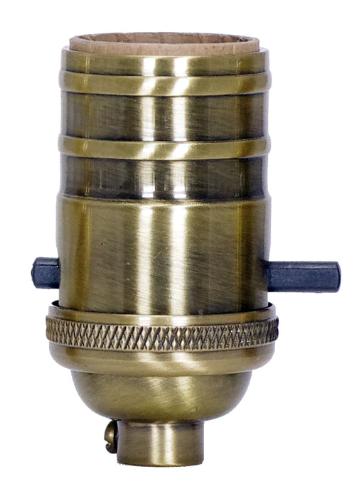 SATCO/NUVO On-Off Push Thru Socket 1/8 IPS 4 Piece Stamped Solid Brass Antique Brass Finish 660W 250V (80-2218)