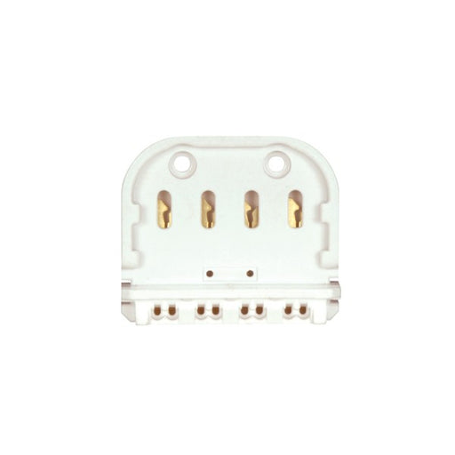 SATCO/NUVO 4-Pin Long Twin Tube Lamp Holder Molded White Thermosetting Urea Copper Alloy Double-Edge Contacts Push-In Wiring 660W 600V (80-1605)