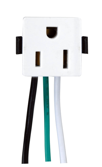 SATCO/NUVO 4 Wire 2 Pole Snap-In Convenience Outlet Opening Size 1 Inch X 1 Inch X 1 Inch Rated 15A-125V (80-1408)