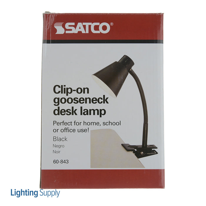 SATCO/NUVO Clip-On Gooseneck Lamp 1-Light Black (60-843)