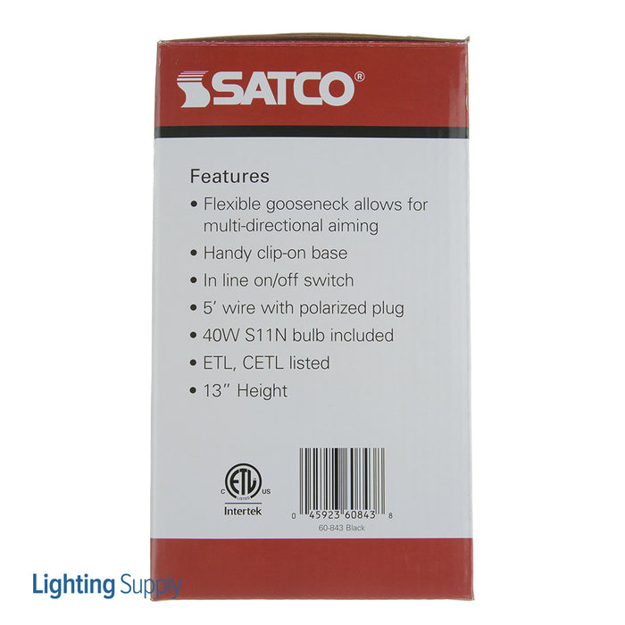 SATCO/NUVO Clip-On Gooseneck Lamp 1-Light Black (60-843)