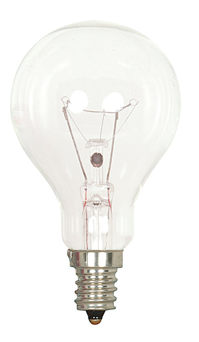 SATCO/NUVO 40A15/CL/E12 40W A15 Incandescent Clear 1000 Hours 420Lm Candelabra Base 120V 2 Per Card 2700K (S2740)