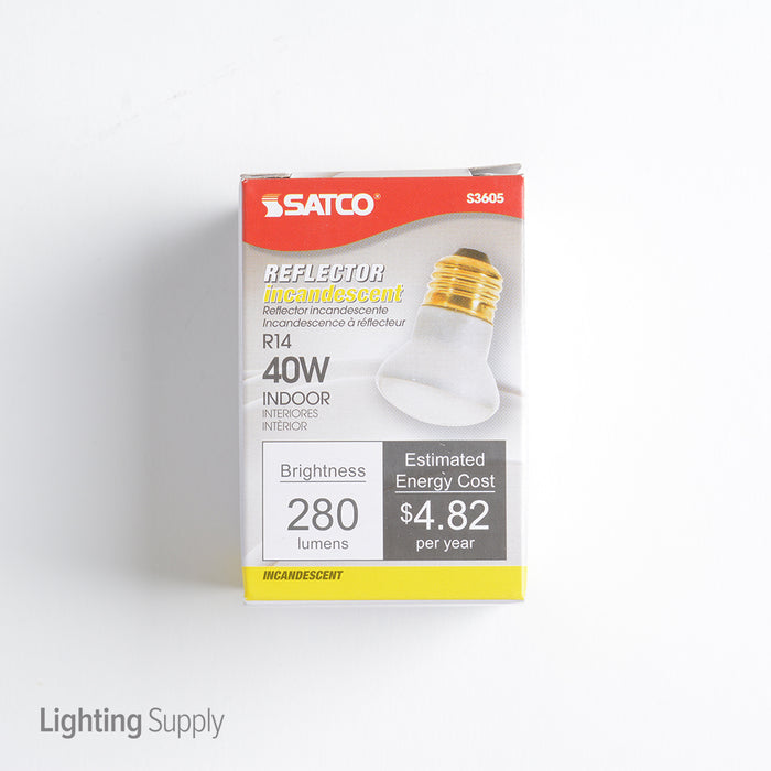 SATCO/NUVO 40R14 40W R14 Incandescent Clear 1500 Hours 280Lm Medium Base 120V 2700K (S3605)