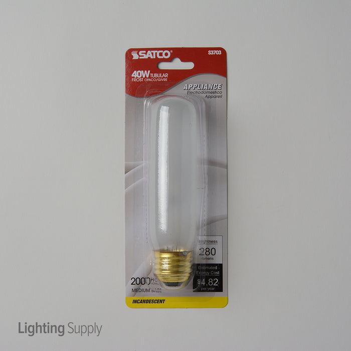 SATCO/NUVO 40T10/F 40W T10 Incandescent Frost 2000 Hours 280Lm Medium Base 120V 2700K (S3703)