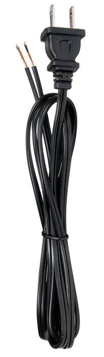 SATCO/NUVO 6 Foot 18/2 SPT-1 105C Cord Set Black 24 Inch Hank 200 Carton Molded Polarized Plug Tinned Tips 3/4 Inch Strip With 2 Inch Slit (80-2398)