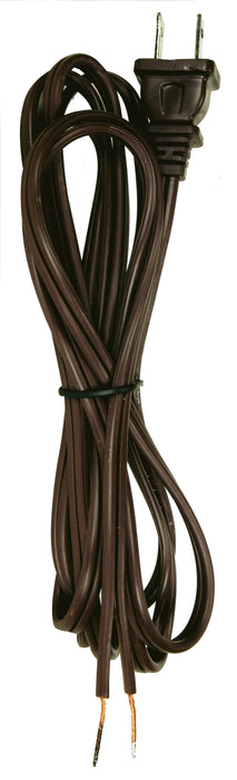 SATCO/NUVO 6 Foot 18/2 SPT-1 105C Cord Set Brown 24 Inch Hank 200 Carton Molded Polarized Plug Tinned Tips 3/4 Inch Strip With 2 Inch Slit (80-2305)