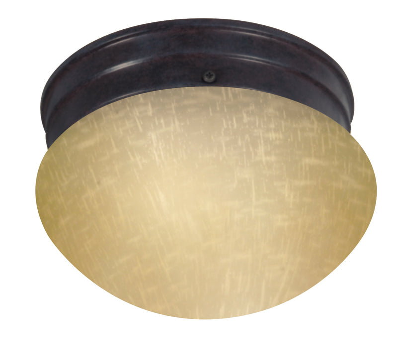 SATCO/NUVO 8 Inch Mushroom Mahogany Bronze Champagne Linen Glass Incandescent (60-2642)