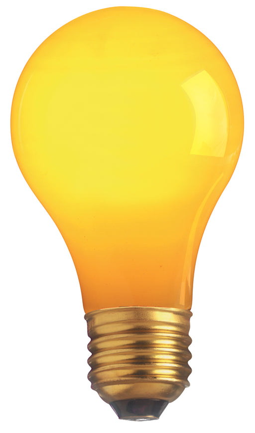 SATCO/NUVO 60A/Y 60W A19 Incandescent Ceramic Yellow 2000 Hours Medium Base 130V (S4987)