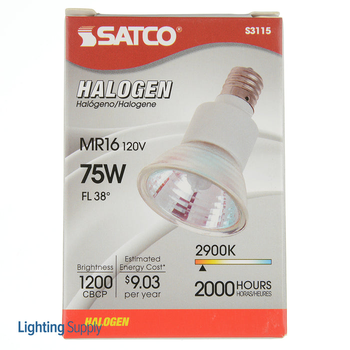 SATCO/NUVO 75JDR/N/FL 75W Halogen JDR Clear 2000 Hours 700Lm Intermediate Base 120V 2900K (S3115)