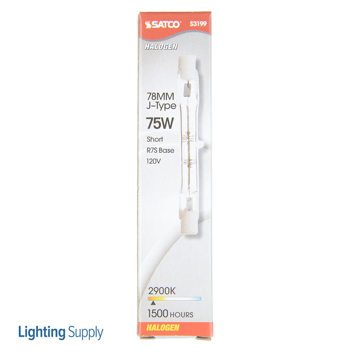 SATCO/NUVO 75T3Q/CL/78MM 75W Halogen T3 Clear 1500 Hours 1050Lm Double Ended Base 78Mm 120V 2900K (S3199)