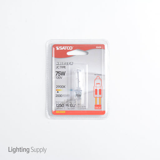 SATCO/NUVO 75T4/CL 75W Halogen T4 Clear 2000 Hours 1250Lm Bi-Pin Gy6.35 Base 120V 2900K (S3428)