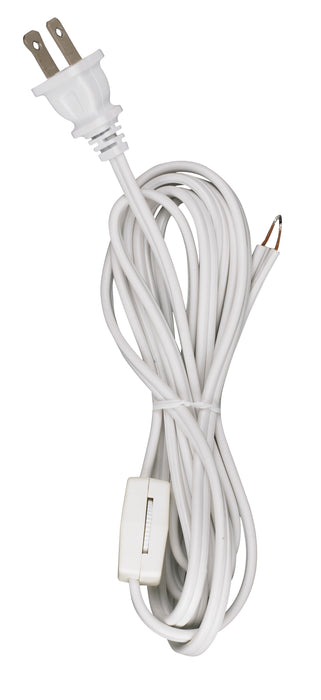 SATCO/NUVO 8 Foot Cord Sets With Line Switches Molded Plug Tinned Tips 3/4 Inch Strip 2 Inch Slit Switch 24 Inch From Free End 36 Inch Hank-200 Carton (90-106)