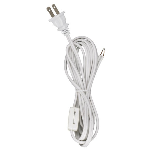 SATCO/NUVO 8 Foot Cord Sets With Line Switches Molded Plug Tinned Tips 3/4 Inch Strip 2 Inch Slit Switch 24 Inch From Free End 36 Inch Hank-200 Carton (90-106)