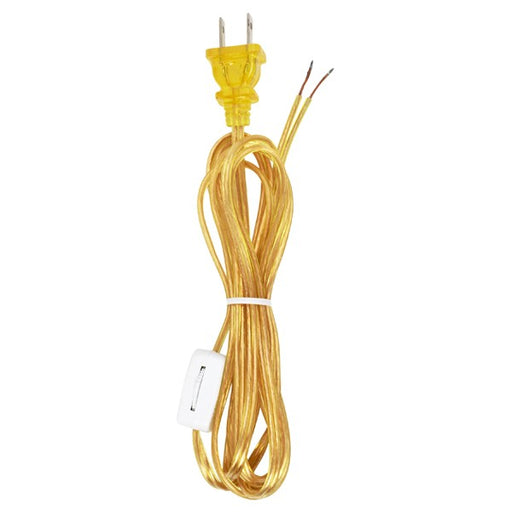 SATCO/NUVO 8 Foot Cord Sets With Line Switches Molded Plug Tinned Tips 3/4 Inch Strip 2 Inch Slit Switch 24 Inch From Free End 36 Inch Hank-200 Carton (90-1584)