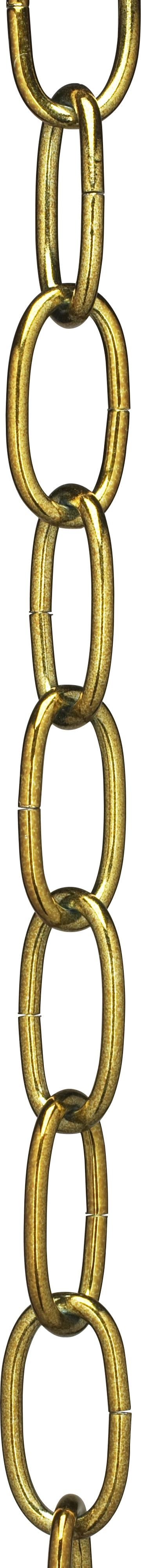 SATCO/NUVO 8 Gauge Chain Antique Brass Finish 1 Yard Len 11/2 Inch Link Len 7/8 Inch Link Wide 1/8 Inch Thick 100 Yard Per Carton (79-464)