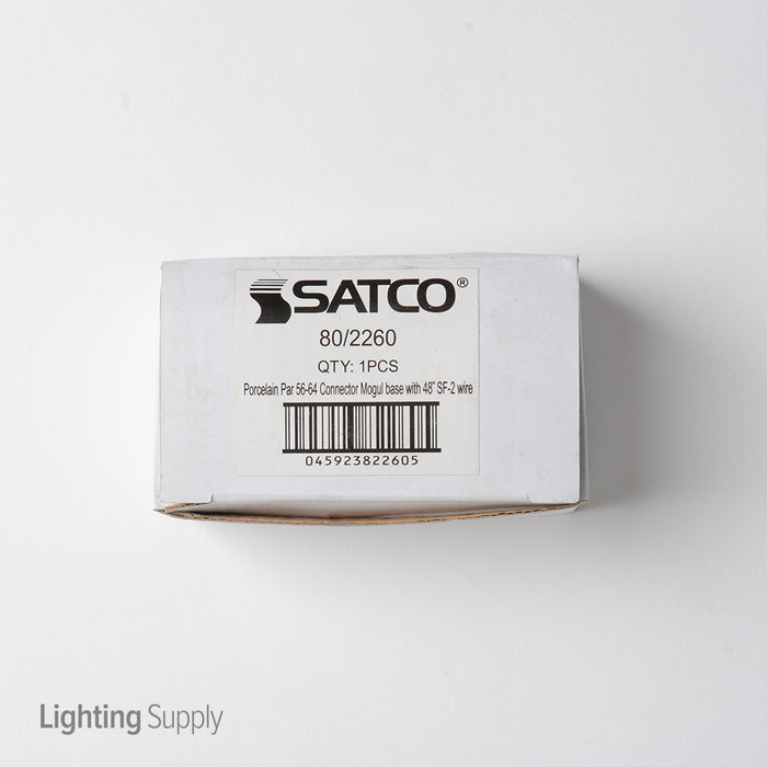 SATCO/NUVO Porcelain Par 56 And 64 Connector Mogul Base 2-1/2 Inch X 1-1/4 Inch X 1-3/8 Inch 48 Inch Leads Unglazed 1000W 125V (80-2260)