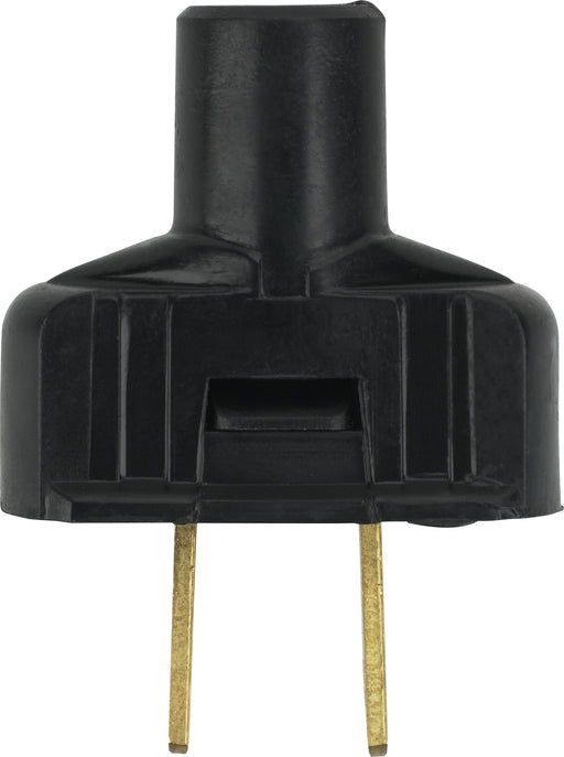 SATCO/NUVO Attachment Plug With Terminal Screws Black Finish Non Polarized 18/2-Svt Round Wire 15A 125V (90-1116)