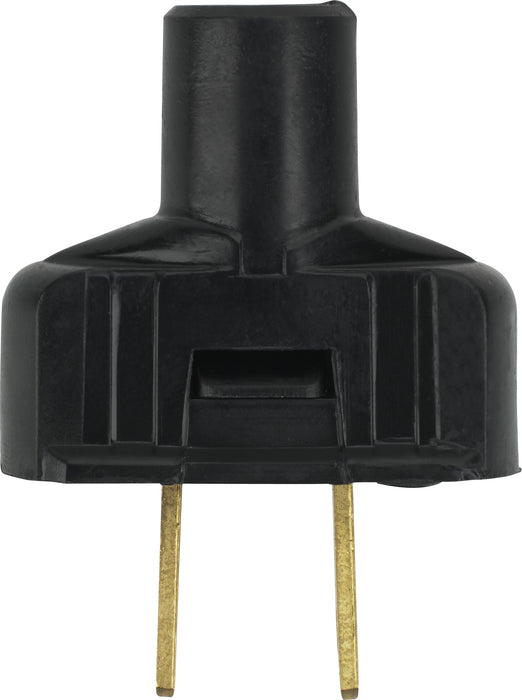 SATCO/NUVO Attachment Plug With Terminal Screws Black Finish Non Polarized 18/2-Svt Round Wire 15A 125V (90-1116)