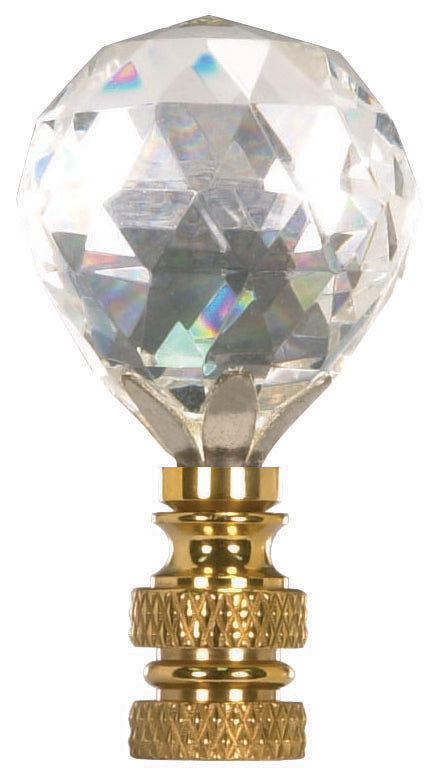 SATCO/NUVO Ball Cut Crystal Finial 2-1/4 Inch Height 1/4-27 (90-1736)
