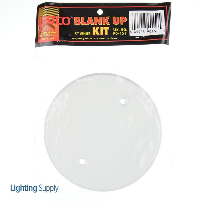 SATCO/NUVO Blank Up Kit For 3 Inch Box White Finish 5 Inch Diameter 2-8/32 Bar Holes 3 Inch Center To Center Includes Hardware (90-151)