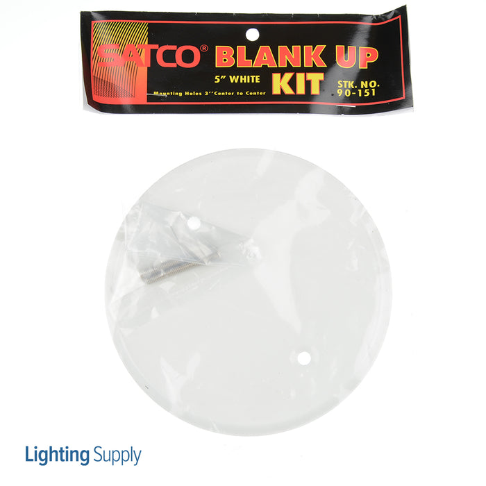 SATCO/NUVO Blank Up Kit For 3 Inch Box White Finish 5 Inch Diameter 2-8/32 Bar Holes 3 Inch Center To Center Includes Hardware (90-151)