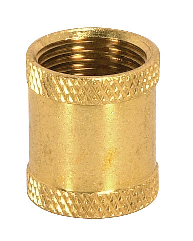 SATCO/NUVO Brass Coupling 7/8 Inch Long 3/8 IP Burnished And Lacquered (90-614)