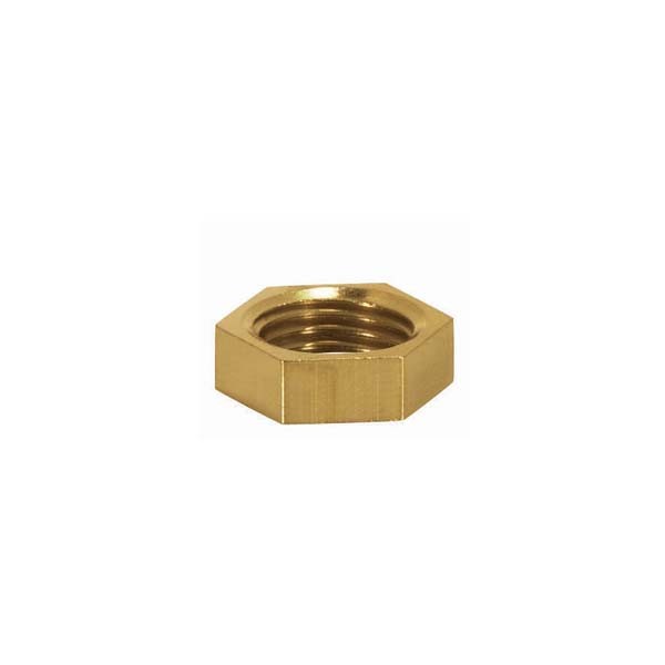 SATCO/NUVO Brass Hexagon Locknut 1/4 IP 11/16 Inch Hexagon 3/16 Inch Thick Unfinished (90-1701)