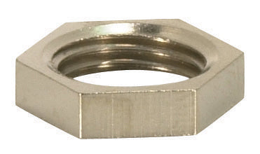 SATCO/NUVO Brass Hexagon Locknut 1/8 IP 1/2 Inch Hexagon 1/8 Inch Thick Nickel Plated Finish (90-1385)