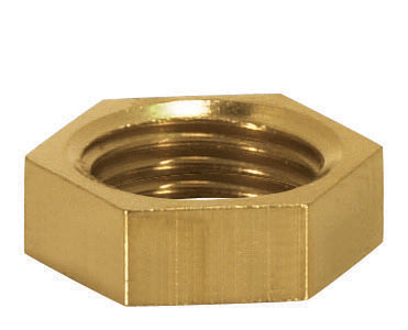 SATCO/NUVO Brass Hexagon Locknut 1/8 IP 1/2 Inch Hexagon 3/16 Inch Thick Unfinished (90-1700)