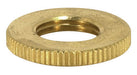 SATCO/NUVO Brass Round Knurled Locknut 3/4 Inch Diameter 1/8 IP 3/32 Inch Thick Burnished And Lacquered (90-004)