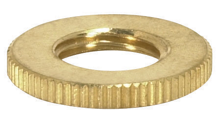 SATCO/NUVO Brass Round Knurled Locknut 1/8 IP 3/4 Inch Diameter 3/32 Inch Thick Unfinished (90-1623)