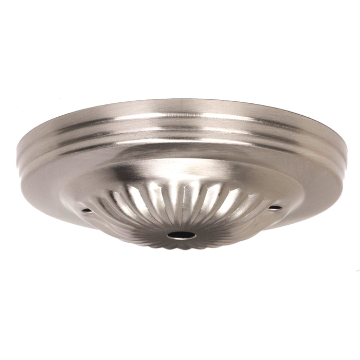 SATCO/NUVO Ribbed Canopy Only Brushed Nickel Finish 5 Inch Diameter 7/16 Inch Center Hole 2-8/32 Bar Holes (90-1879)